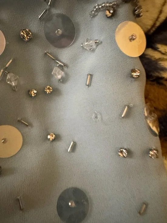 Oh Polly Strapless Embellished Light Blue Two-Piece Gown - Picture 12 of 16